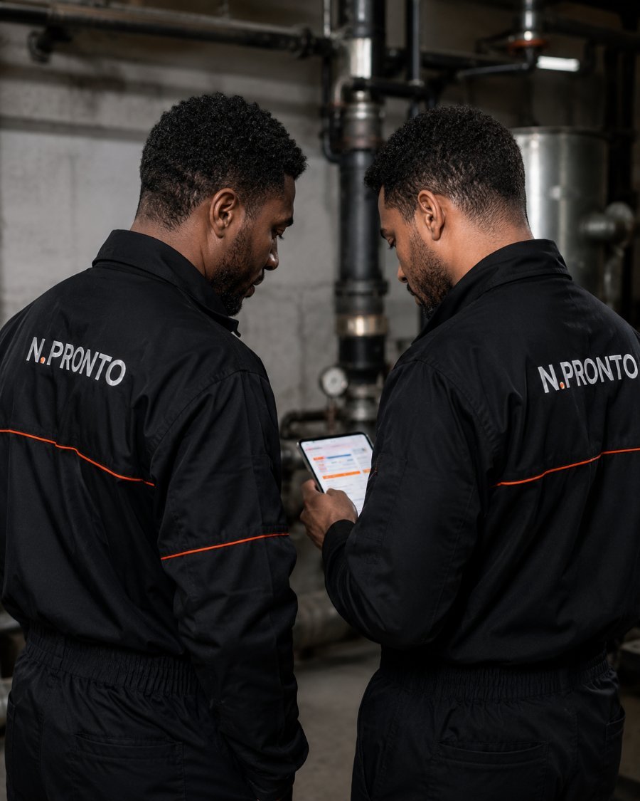 Equipa técnica N.Pronto a coordenar trabalho no campo