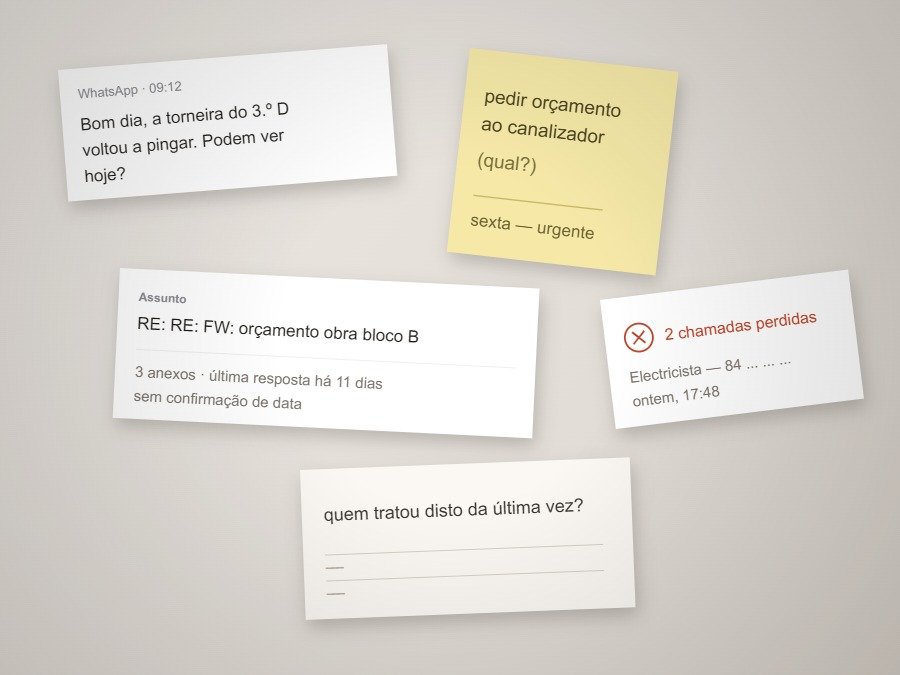 Pedidos técnicos dispersos em múltiplos contactos